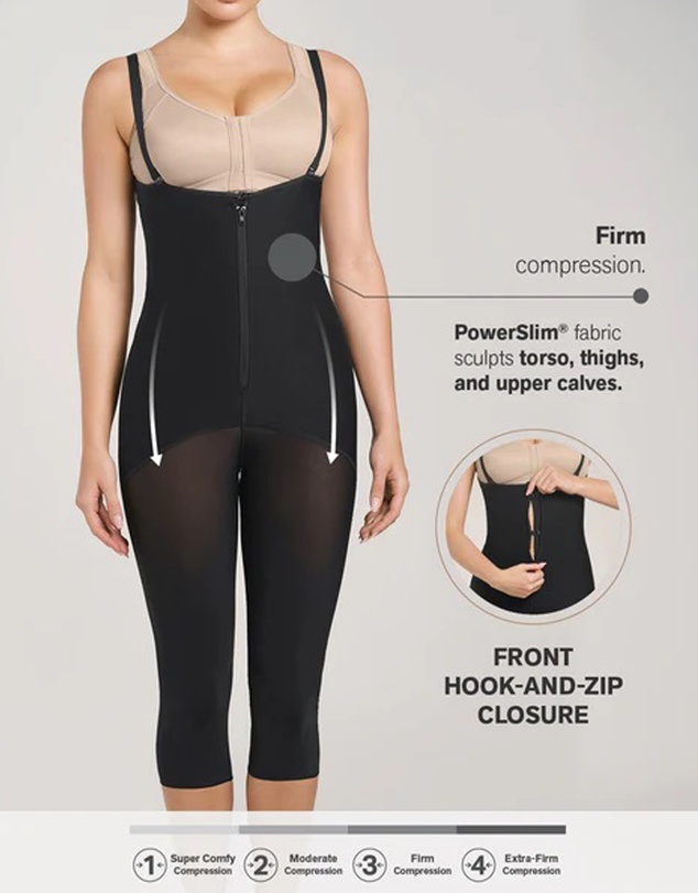 Leonisa - Cupless Long Leg Full Body Shaper with Zip Front