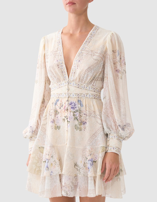 Camilla - Button Front Frill Dress