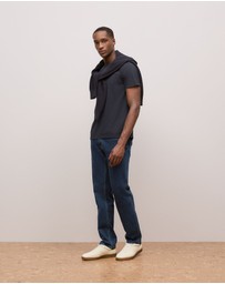 Trenery - Cotton Jersey Crew T-shirt in Navy