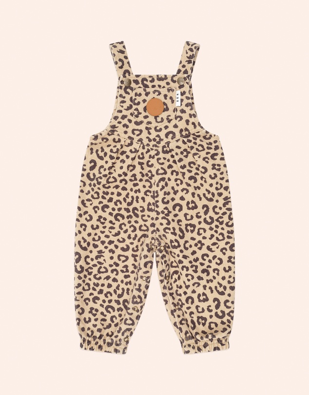 Huxbaby - Leopard Print Denim Overalls - Babies