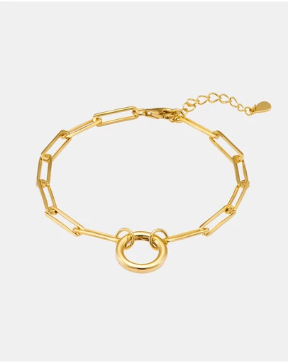 Zoe Olivia - 14K Gold Vermeil Paper Clip 'O' Link Bracelet