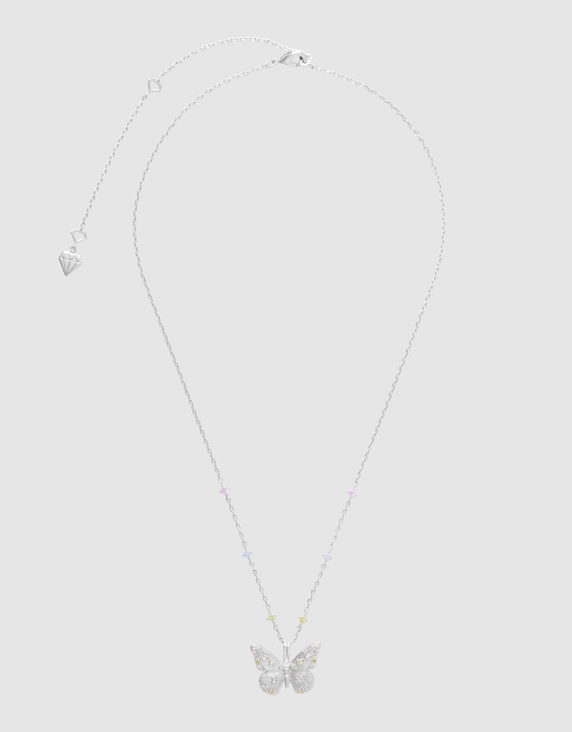Wanderlust + Co - Butterfly Rainbow & Silver Necklace