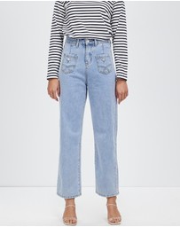 KAJA Clothing - Petite Mom Ula Jeans - Light Blue