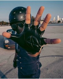 DENTS - Suited Racer x Crochet Back Fingerless Driving Gloves