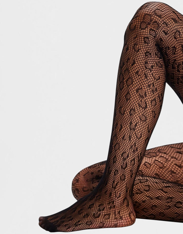 High Heel Jungle - Leopard Print Fishnet Tights