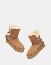 EVERAU - Australian Shepherd Ugg Carmont Platform Double Faced Sheepskin Upper UGG Boots
