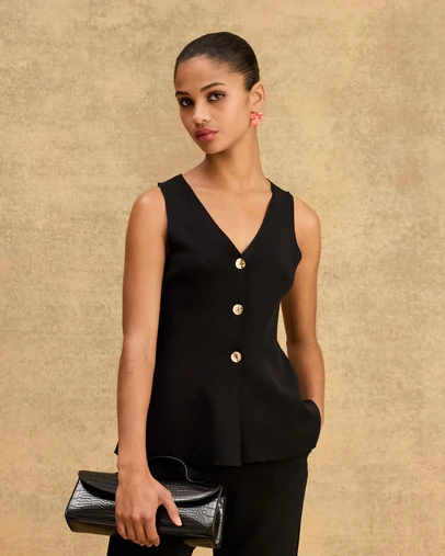 Forcast - Valerie Button Peplum Knit Top