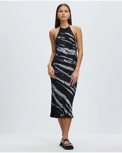 Third Form - Twist Through Bias Halter Midi