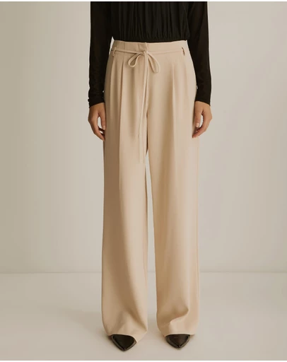 Atmos&Here - Elena Belted Wide Leg Pants