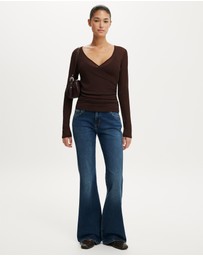 Cotton On - Soul Faux Wrap Long Sleeve Top