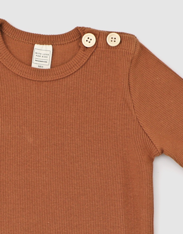 WITH LOVE FOR KIDS - Basics Thick Ribbed Long Sleeve Top - Kids