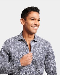 Brooksfield - ABSTRACT FLORAL PRINT REG FIT BUSINESS SHIRT