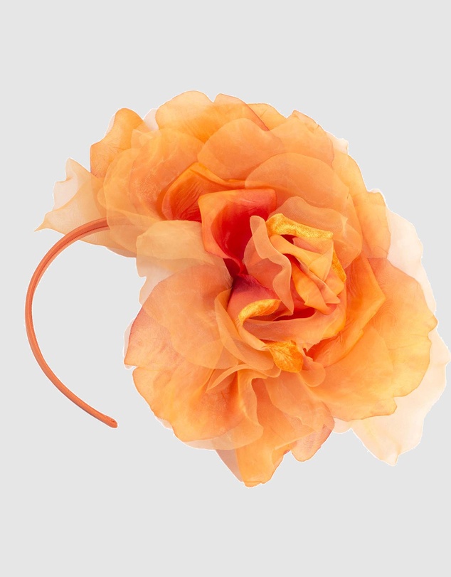 Fillies Collection - Large Orange Flower Fascinator Headband