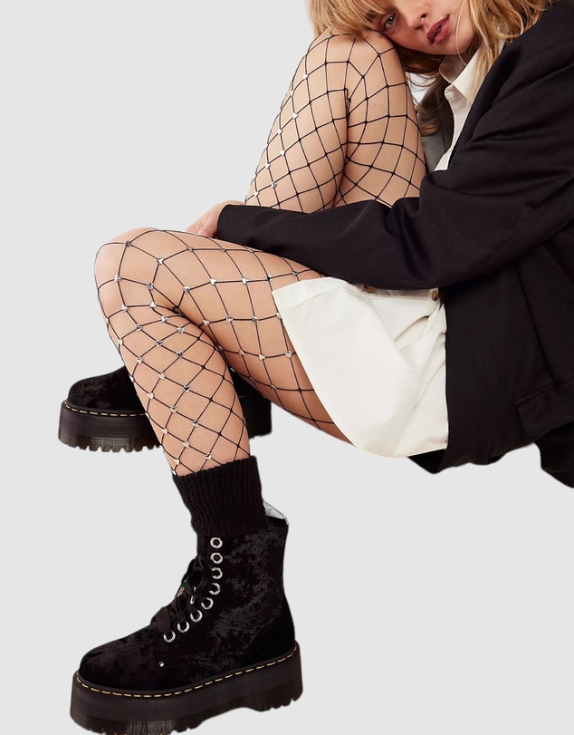 High Heel Jungle - Sweet Heart Fishnet Tights
