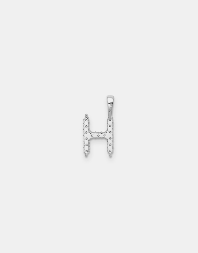 Zoe Olivia - 9K White Gold Lab Grown Diamond Initial H Pendant