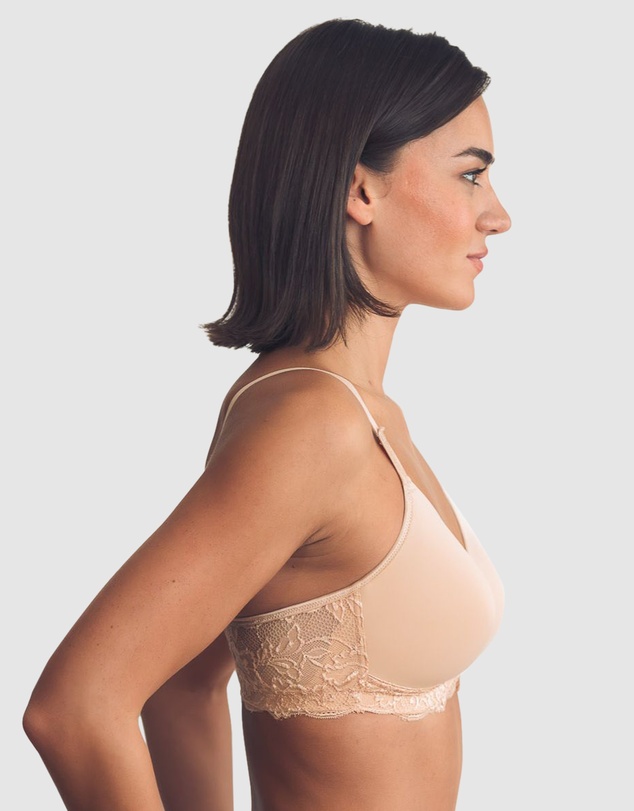 Royce Lingerie - Georgia Wirefree T-Shirt Style Mastectomy Bra with Cotton & Lace