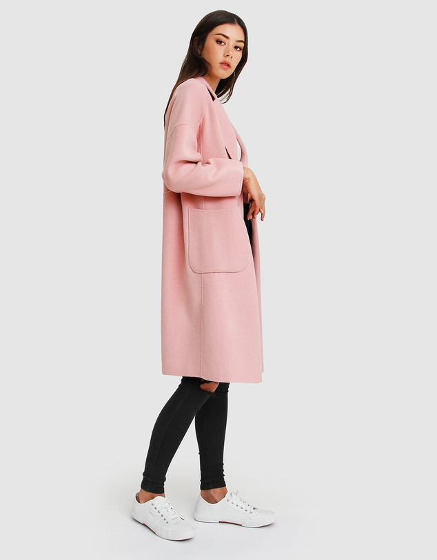 Belle & Bloom - Publisher Double-Breasted Wool Blend Coat