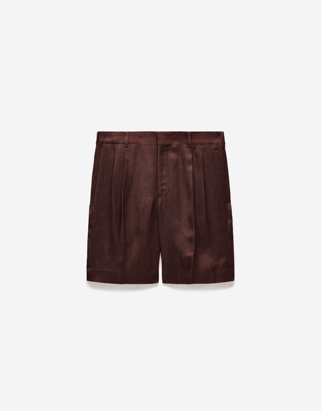 Calibre - Tailored Twill Linen Blend Shorts Bourbon