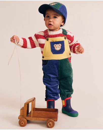 Huxbaby - Colour Block Cord Overalls - Babies-Kids
