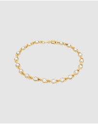 Elli Jewelry - Bracelet Tennis Classic Trend with Crystals in 925 Sterling Silver Gold Plated