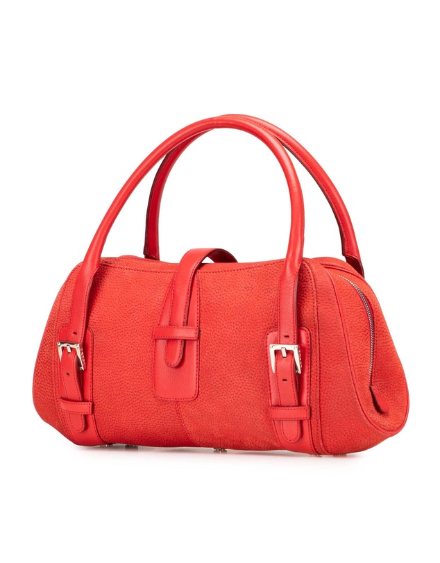 Pre-Loved by Azura Reborn - Pre-Loved loewe Elegant Leather Top Handle Bag with Buckle Details