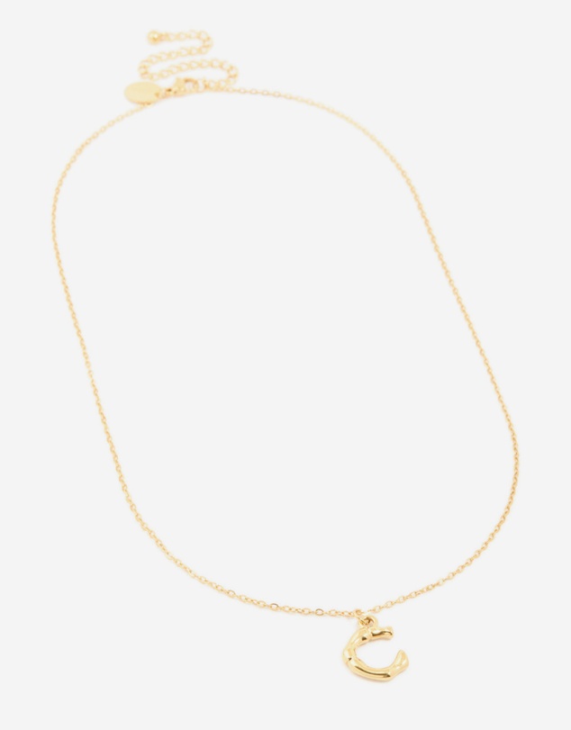 Lovisa - Waterproof Gold Plated Stainless Steel Bamboo Letter C Necklace