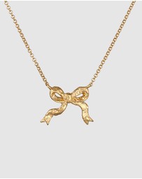 Elli Jewelry - Necklace Ribbon Pendant Basic Trend in 925 Sterling Silver Gold Plated