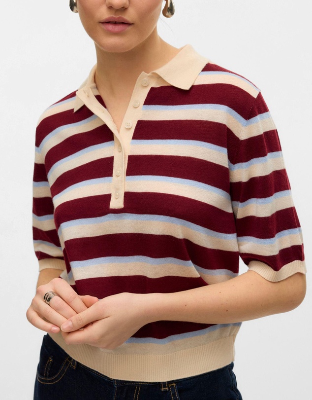 Vero Moda - Sikita Stripe Polo Knit