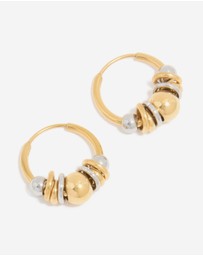 Lovisa - Waterproof Gold Plated Stainless Steel Small Rondell Clicker Hoop Earrings