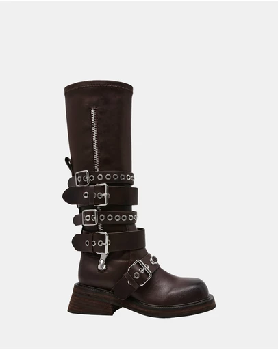 Steve Madden - Kannonball Brown Leather Boots