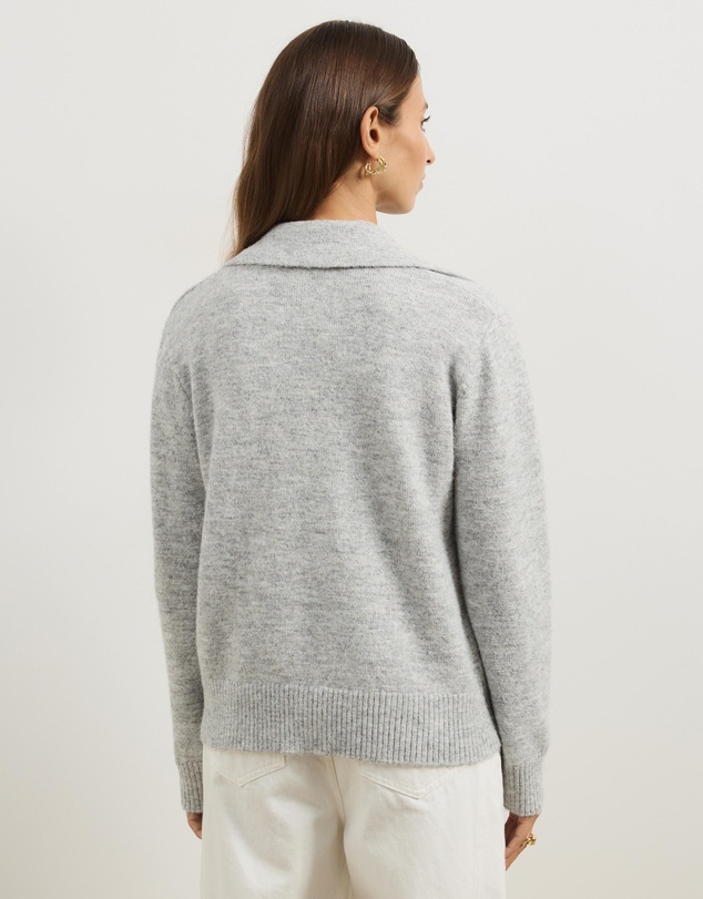 Atmos&Here - Aspen Knit Wrap Cardigan With Collar