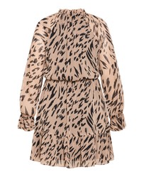 City Chic - Plus size Rhea Animal Print Mini Dress - stone