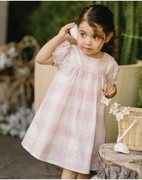 Bebe by Minihaha - Lara Cutwork Check Dress - Kids