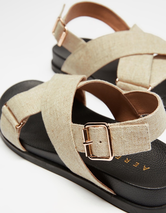 AERE - Linen Crossover Sandals