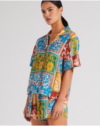 Poolside Paradiso - Wildflower SS Shirt - Sunshine