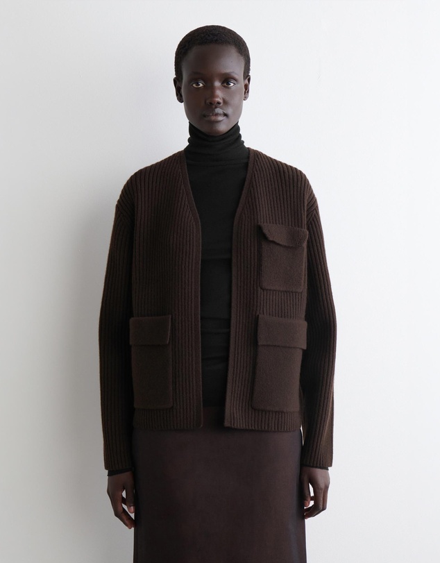 COS - Ribbed Merino Wool Utility Cardigan