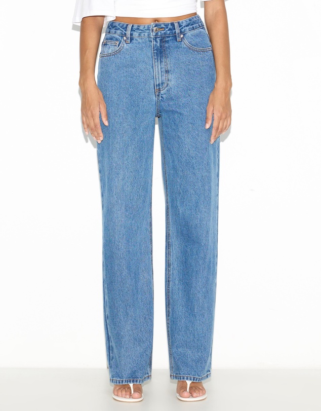 Dazie - Paris High Waisted Straight Leg Denim Jeans