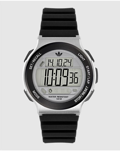 adidas Originals - Expression Three Digital Steel Black Silicone Watch