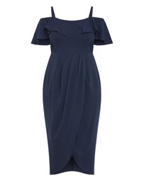 City Chic - Flirtation Drape Midi Dress