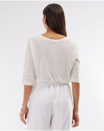 Amelius - Bronte Linen Three Quarter Jersey Top