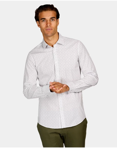 Brooksfield - Abstract Print Reg Fit Business Shirt