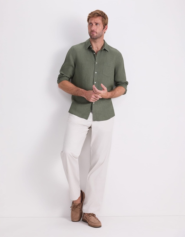 Sportscraft - Long Sleeve Linen Yarn Dyed Shirt