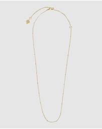 Wanderlust + Co - Beaded Chain Gold Necklace