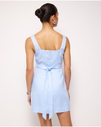 AERE - Kaili Linen Square Neck Mini Dress