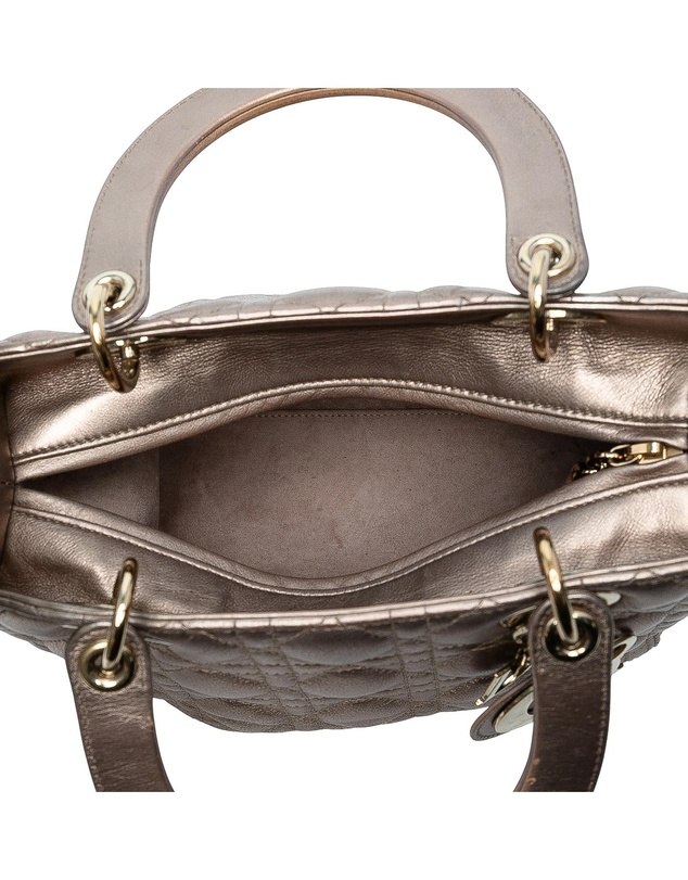 Pre-Loved by Azura Reborn - Pre-Loved Medium Metallic Lambskin Cannage Lady Dior