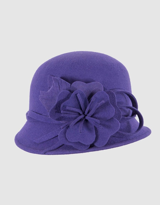 Max Alexander - Winter Felt Purple Cloche Hat