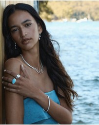 Najo - Liora Triple Drop Silver Stud Earring