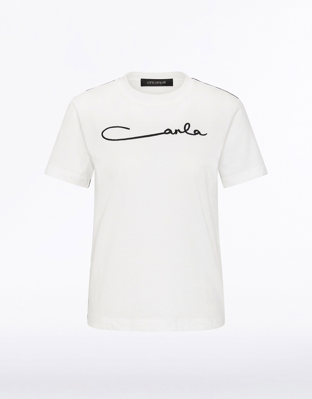 Carla Zampatti - White Organic Cotton Classic T-Shirt