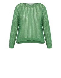 City Chic - Plus size Crochet Slouch Top - moss