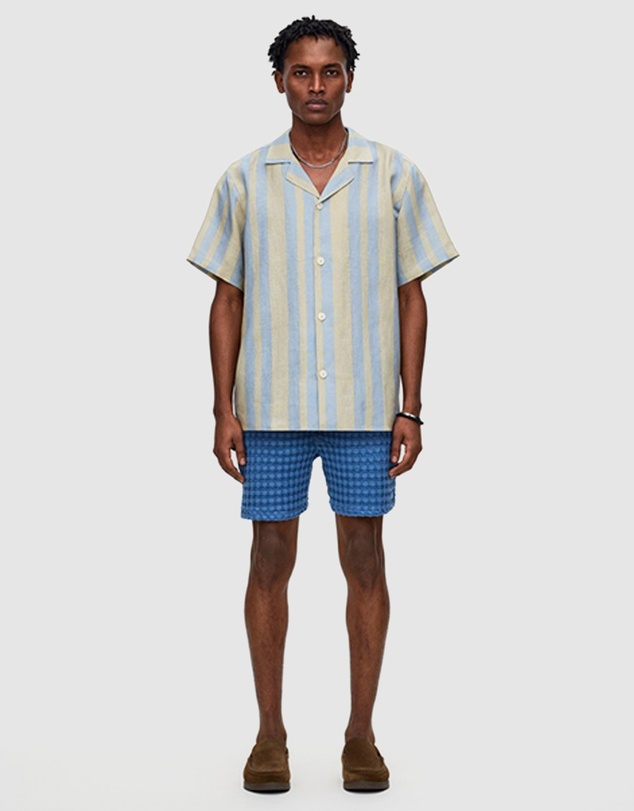 OAS Company - Mist Strata Cuba Linen Shirt